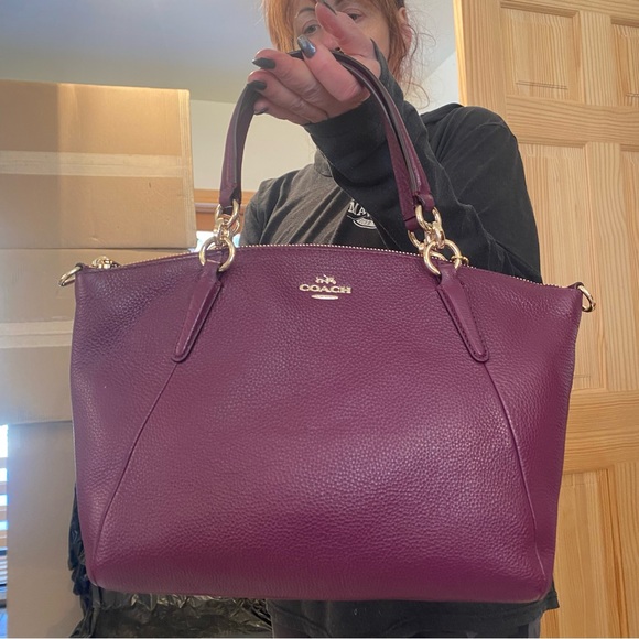 Coach Handbags - Coach Plum Purple Pebbled Leather Small “Kelsey” Women's Satchel Bag NWT